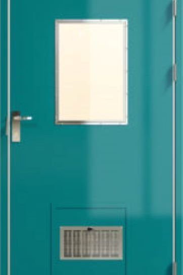 Puerta B15 con Ventana y Rejilla