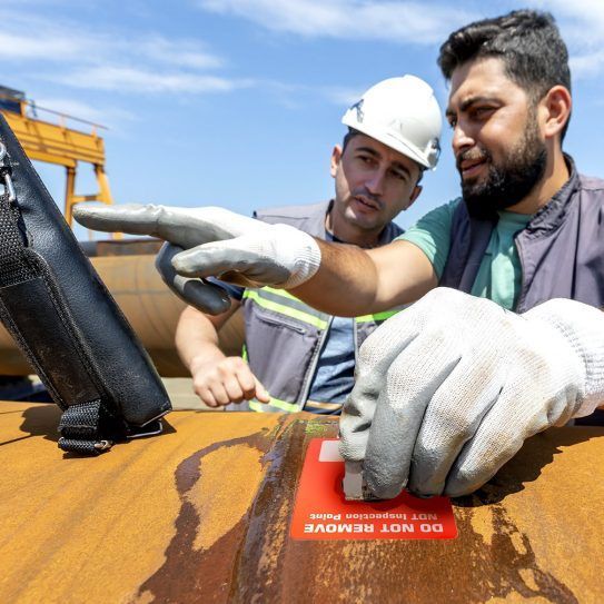 Etiquetas de punto de inspección MF 10 NDT