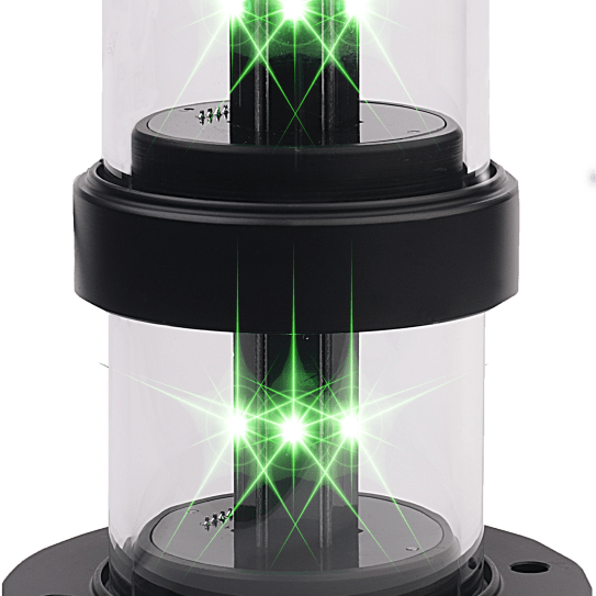 Luz integral doble 360° verde